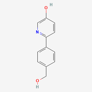 molecular formula C12H11NO2 B3094127 6-(4-(羟甲基)苯基)吡啶-3-醇 CAS No. 1255634-42-4