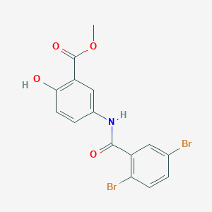 molecular formula C15H11Br2NO4 B309419 Methyl 5-[(2,5-dibromobenzoyl)amino]-2-hydroxybenzoate 