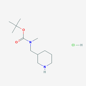 molecular formula C12H25ClN2O2 B3094191 tert-Butyl methyl(3-piperidinylmethyl)carbamate hydrochloride CAS No. 1255717-45-3
