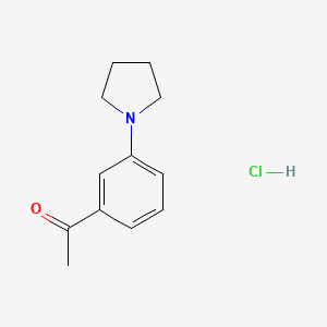 molecular formula C12H16ClNO B3094193 1-[3-(1-Pyrrolidinyl)phenyl]ethanone hydrochloride CAS No. 1255717-57-7