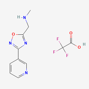 molecular formula C11H11F3N4O3 B3094194 N-Methyl-1-[3-(3-pyridinyl)-1,2,4-oxadiazol-5-yl]methanamine trifluoroacetate CAS No. 1255717-70-4