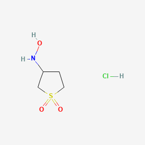 molecular formula C4H10ClNO3S B3094196 3-(Hydroxyamino)tetrahydrothiophene 1,1-dioxide hydrochloride CAS No. 1255717-73-7