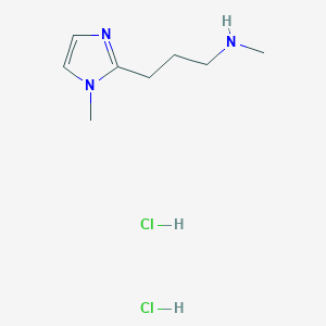 molecular formula C8H17Cl2N3 B3094204 N-Methyl-3-(1-methyl-1H-imidazol-2-yl)-1-propanamine dihydrochloride CAS No. 1255717-78-2