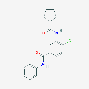 molecular formula C19H19ClN2O2 B309426 4-chloro-3-[(cyclopentylcarbonyl)amino]-N-phenylbenzamide 