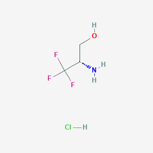 molecular formula C3H7ClF3NO B3094269 (S)-2-Amino-3,3,3-trifluoropropan-1-ol hydrochloride CAS No. 1255946-09-8
