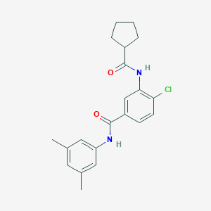 molecular formula C21H23ClN2O2 B309427 4-chloro-3-[(cyclopentylcarbonyl)amino]-N-(3,5-dimethylphenyl)benzamide 