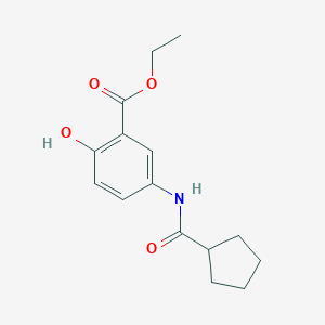 molecular formula C15H19NO4 B309429 Ethyl 5-[(cyclopentylcarbonyl)amino]-2-hydroxybenzoate 