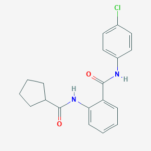 molecular formula C19H19ClN2O2 B309430 N-(4-chlorophenyl)-2-[(cyclopentylcarbonyl)amino]benzamide 