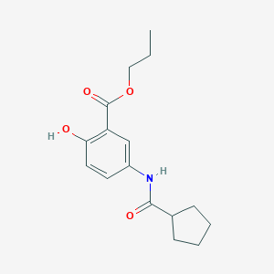 molecular formula C16H21NO4 B309431 Propyl 5-[(cyclopentylcarbonyl)amino]-2-hydroxybenzoate 