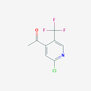 molecular formula C8H5ClF3NO B3094310 1-(2-Chloro-5-(trifluoromethyl)pyridin-4-yl)ethan-1-one CAS No. 1256787-18-4