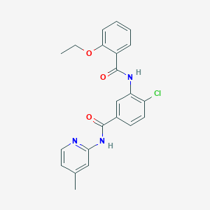 molecular formula C22H20ClN3O3 B309432 4-chloro-3-[(2-ethoxybenzoyl)amino]-N-(4-methyl-2-pyridinyl)benzamide 