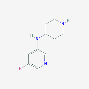 molecular formula C10H14FN3 B3094329 5-Fluoro-N-(piperidin-4-yl)pyridin-3-amine CAS No. 1256806-84-4
