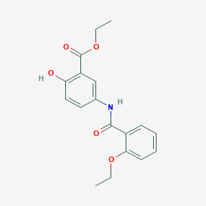 molecular formula C18H19NO5 B309433 Ethyl 5-[(2-ethoxybenzoyl)amino]-2-hydroxybenzoate 