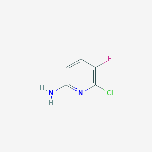 molecular formula C5H4ClFN2 B3094330 6-Chloro-5-fluoropyridin-2-amine CAS No. 1256808-75-9