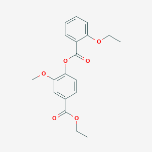 molecular formula C19H20O6 B309435 Ethyl 4-[(2-ethoxybenzoyl)oxy]-3-methoxybenzoate 