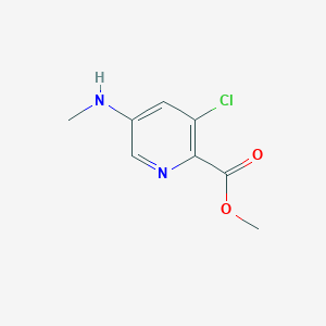 molecular formula C8H9ClN2O2 B3094356 Methyl 3-chloro-5-(methylamino)picolinate CAS No. 1256835-56-9