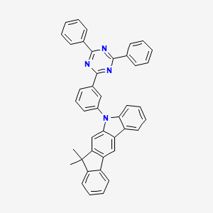 molecular formula C42H30N4 B3094368 5-[3-(4,6-二苯基-1,3,5-三嗪-2-基)苯基]-7,7-二甲基茚并[2,1-b]咔唑 CAS No. 1257248-13-7