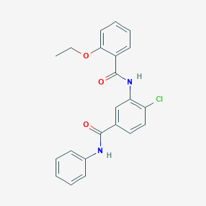 molecular formula C22H19ClN2O3 B309438 4-chloro-3-[(2-ethoxybenzoyl)amino]-N-phenylbenzamide 