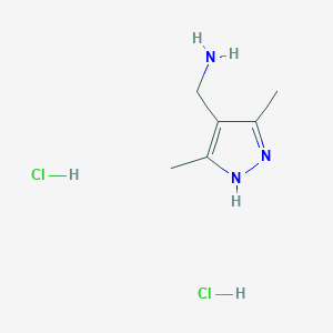 molecular formula C6H13Cl2N3 B3094394 [(3,5-二甲基-1H-吡唑-4-基)甲基]胺二盐酸盐 CAS No. 1257796-47-6