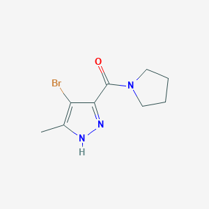 molecular formula C9H12BrN3O B3094408 4-溴-5-甲基-3-(吡咯烷-1-羰基)-1H-吡唑 CAS No. 1257844-81-7