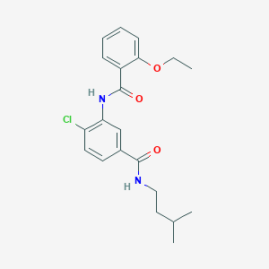 molecular formula C21H25ClN2O3 B309441 4-chloro-3-[(2-ethoxybenzoyl)amino]-N-isopentylbenzamide 