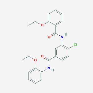 molecular formula C24H23ClN2O4 B309442 4-chloro-3-[(2-ethoxybenzoyl)amino]-N-(2-ethoxyphenyl)benzamide 