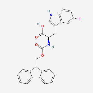 molecular formula C26H21FN2O4 B3094424 Fmoc-5-fluoro-D-tryptophan CAS No. 1257852-79-1