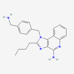 molecular formula C22H25N5 B3094435 1-[[4-(Aminomethyl)phenyl]methyl]-2-Butyl-Imidazo[4,5-C]quinolin-4-Amine CAS No. 1258457-59-8