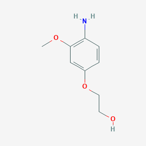 molecular formula C9H13NO3 B3094438 2-(4-Amino-3-methoxyphenoxy)ethanol CAS No. 1258492-36-2