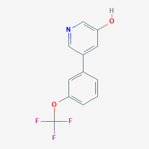 molecular formula C12H8F3NO2 B3094458 5-[3-(Trifluoromethoxy)phenyl]pyridin-3-ol CAS No. 1258626-06-0