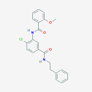 molecular formula C23H21ClN2O3 B309448 4-chloro-3-[(2-methoxybenzoyl)amino]-N-(2-phenylethyl)benzamide 