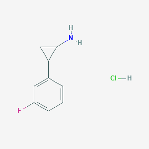 molecular formula C9H11ClFN B3094494 2-(3-Fluorophenyl)cyclopropan-1-amine hydrochloride CAS No. 1258651-83-0