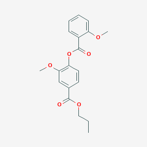 molecular formula C19H20O6 B309451 Propyl 3-methoxy-4-[(2-methoxybenzoyl)oxy]benzoate 