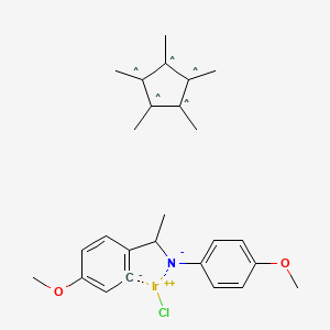 molecular formula C26H32ClIrNO2 B3094518 氯(5-甲氧基-2-{1-[(4-甲氧基苯基)亚氨基-N]乙基}苯基-C)(1,2,3,4,5-五甲基环戊二烯基)铱(III) CAS No. 1258964-48-5