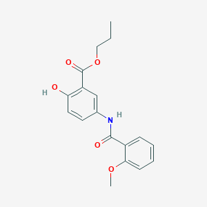 molecular formula C18H19NO5 B309452 Propyl 2-hydroxy-5-[(2-methoxybenzoyl)amino]benzoate 