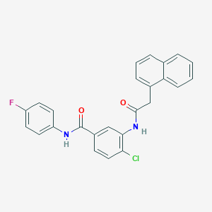 molecular formula C25H18ClFN2O2 B309453 4-chloro-N-(4-fluorophenyl)-3-[(1-naphthylacetyl)amino]benzamide 