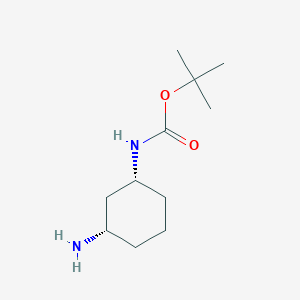 molecular formula C11H22N2O2 B3094535 叔丁基((1R,3S)-3-氨基环己基)氨基甲酸酯 CAS No. 1259278-17-5