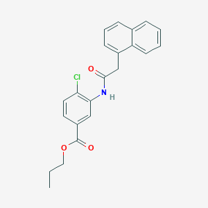 molecular formula C22H20ClNO3 B309460 Propyl 4-chloro-3-[(1-naphthylacetyl)amino]benzoate 