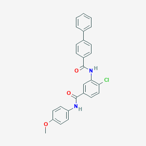 molecular formula C27H21ClN2O3 B309464 N-{2-chloro-5-[(4-methoxyanilino)carbonyl]phenyl}[1,1'-biphenyl]-4-carboxamide 