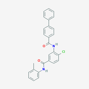 molecular formula C27H21ClN2O2 B309465 N-[2-chloro-5-(2-toluidinocarbonyl)phenyl][1,1'-biphenyl]-4-carboxamide 