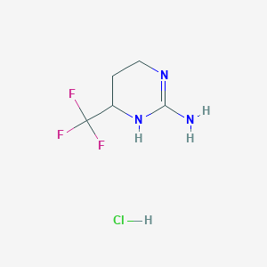 molecular formula C5H9ClF3N3 B3094653 6-(三氟甲基)-1,4,5,6-四氢-2-嘧啶胺盐酸盐 CAS No. 1260585-15-6