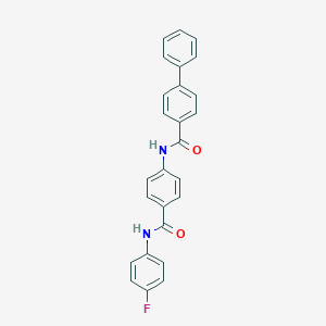 molecular formula C26H19FN2O2 B309467 N-{4-[(4-fluoroanilino)carbonyl]phenyl}[1,1'-biphenyl]-4-carboxamide 