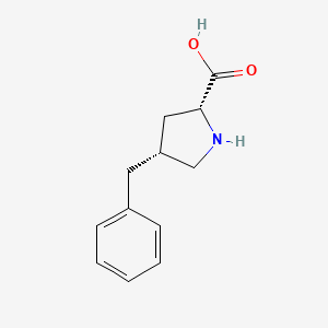 molecular formula C12H15NO2 B3094687 (2R,4R)-4-benzylpyrrolidine-2-carboxylic acid CAS No. 1260606-90-3