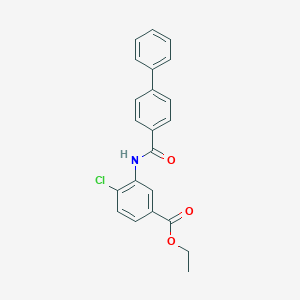 molecular formula C22H18ClNO3 B309470 Ethyl 3-[([1,1'-biphenyl]-4-ylcarbonyl)amino]-4-chlorobenzoate 