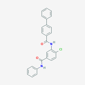 molecular formula C26H19ClN2O2 B309473 N-[5-(anilinocarbonyl)-2-chlorophenyl][1,1'-biphenyl]-4-carboxamide 