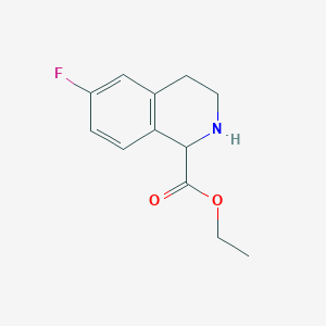 molecular formula C12H14FNO2 B3094733 Ethyl 6-fluoro-1,2,3,4-tetrahydroisoquinoline-1-carboxylate CAS No. 1260640-16-1