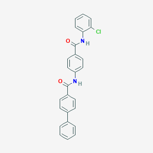 molecular formula C26H19ClN2O2 B309474 N-{4-[(2-chloroanilino)carbonyl]phenyl}[1,1'-biphenyl]-4-carboxamide 