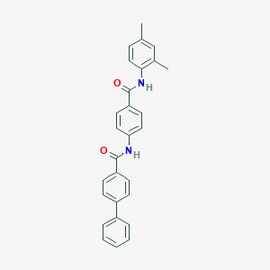 molecular formula C28H24N2O2 B309477 N-{4-[(2,4-dimethylanilino)carbonyl]phenyl}[1,1'-biphenyl]-4-carboxamide 