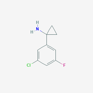 molecular formula C9H9ClFN B3094779 1-(3-氯-5-氟苯基)环丙-1-胺 CAS No. 1260761-81-6