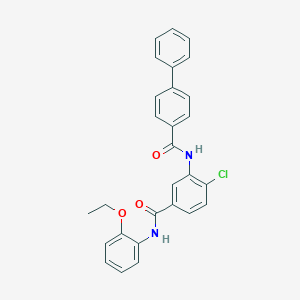 molecular formula C28H23ClN2O3 B309478 N-{2-chloro-5-[(2-ethoxyanilino)carbonyl]phenyl}[1,1'-biphenyl]-4-carboxamide 